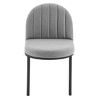 Modway Isla Upholstered Fabric Dining Side Chair - Black/Light Grey - 2 Pack-Non-Marking Foot Caps