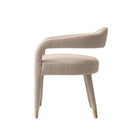 Manhattan Comfort Aspen 23.2" Mid-Century Modern Tweed Upholstered Dining Armchair - Gold Dust - Set of 2-Made to Last. Commercial Grade Product