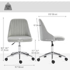 Vinsetto Vanity Office Chair with Swivel Wheels - Grey-Swivel wheels and seat ensure easy and quick mobility