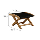 Modway Vienna Outdoor Patio Teak and Rope Folding Ottoman - Natural/Black-Teak Wood