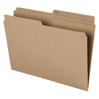 Staples Recycled File Folders - Letter Size - 8 1/2" x 11" - Natural Sand - 100 Pack-Has reversible 1/2-cut tabs for easy labelling