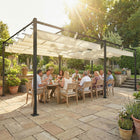 Outsunny Pergola with Retractable Canopy for Patio - 19' x 10' - Cream-A UV50+ water-repellent canopy provides reliable all-weather protection for you 