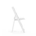 Flash Furniture Kids White Resin Folding Chair with White Vinyl Padded Seat-UV Stabilized Polypropylene Resin