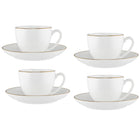 Maxwell & Williams White and Gold Demi Tasse Cup and Saucers - 90 ml - 4 Pack-Handwashing Recommended