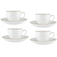 Maxwell & Williams White and Gold Demi Tasse Cup and Saucers - 90 ml - 4 Pack-Handwashing Recommended