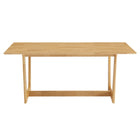 Modway Solara 71" Rectangle Wood Dining Table - Natural-7