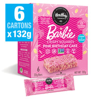 Healthy Crunch Barbie Pink Birthday Cake Crispy Squares - 22 gr - Pack de 36-Gluten-free