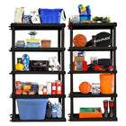 Oskar Large 5-Tier Interlocking Heavy Duty Shelving Unit - 18" x 36" x 74" - Black-Includes five H 16 x W 36 x D 18 inch fixed height shelves