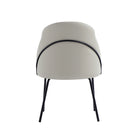 Manhattan Comfort Gracie 24.2" Modern Leatherette Upholstered Dining Chair - Stone and Black - Set of 4-Minimal Assembly Required. Hardware Included
