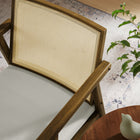 Modway Thera Vegan Leather and Cane Accent Armchairs - Weathered Oak Stone - Set of 2-Faux Leather Seat