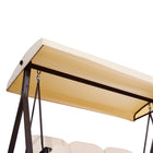 Outsunny 3-Seater Porch Swing Heavy Duty with Tilt Canopy - Beige-3.25" Thick padded cushions and 2 round pillows offer extra seating comfort
