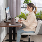 HOMCOM Armless 360-Degree Swivel Computer Desk Chair - Cream White-360 degree swivel seat and PU wheels allow easy movement on various flooring types