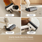 Mova K30 Wet Dry Vacuum - White -Delivering an outstanding 18,000 Pa of suction power, the K30 skilfully manages wet and dry messes through 500 RPM rapid mopping while ensuring quiet operation. Moreover, the K30 offers up to 30 minutes of running time and can effortlessly clean homes up to 2595 ft² without recharging.