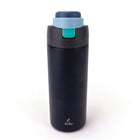 Sully Double Wall Stainless Steel Vacuum Flask - 25 oz - Dark Blue-Features a push-button dual lid for sipping or chugging
