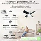 Bell+Howell 15.7 in. Socket Fan Light with Remote - Black-Compatible with standard E26 medium base
