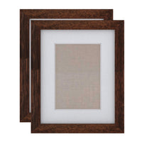 Decent Living Solid Wooden Picture Frame - 8" x 10" - Walnut Colour - 2 Pack-Material: 100% Natural Solid Wood (Okan / Teak)