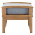 Modway Marina Outdoor Patio Teak Ottoman - Natural/Grey-Grade A Premium Teak