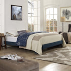 Modway Loryn Fabric Full Bed Frame with Round Splayed Legs - Azure-Upholstered in Polyester