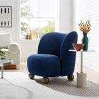 Modway Monroe Performance Velvet Accent Chair - Midnight Blue Walnut-Dense Foam Padding