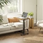 HOMCOM 25.6" Pneumatic Standing Desk Adjustable Height - Rustic Brown-Versatile: use as a laptop table, or how about as an overbed table or sofa desk