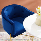 Modway Savour Tufted Performance Velvet Bar Stool - Navy-Gold Stainless Steel Base
