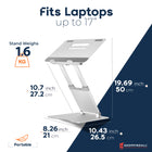 ShoppingAll Ergonomic Height Adjustable Laptop Stand Riser - Silver - 4 Pack-The hollow design on the aluminum panel provides improved airflow and fast heat dissipation
