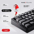 Cybeart Akula 65 Compact Tri-Mode Wireless RGB Gaming Keyboard - Black-1000 Hz ultra-fast polling with 1 ms latency for precise, lag-free input in gaming or work