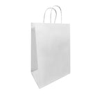 Reliabag Paper Bags - Twist Handles - 9" W x 6" D x 13" H - White - 100 Pack-Made by the premium white kraft paper with the re-enforced flat bottom