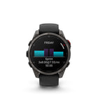 Garmin fēnix 8 Pro Multisport GPS Smartwatch - 47 mm - Carbon Grey DLC Titanium with Black/Pebble Grey Silicone Band-MESSAGING ON THE GO - Through satellite or LTE connection, messages can be shared with other Garmin Messenger app users directly from your watch. fēnix 8 Pro will automatically sync with the Messenger app contacts when your watch is paired with your smartphone.
