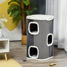 PawHut 4-Story Cat Condo House with Sisal Scratching Surface - Grey-Sisal scratching pads to keep claws in shape 