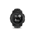 Garmin Instinct 3 Tactical Edition Solar Smartwatch - 45 mm - Black with Black Band-MISSION-READY - Dedicated tactical features include a jumpmaster activity, waypoint projection, dualposition GPS format, preloaded tactical activity, stealth mode, kill switch, rucking activity, and an integrated ballistics solver from Applied Ballistics with a one-time fee.