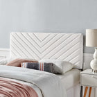 Modway Alyson Angular Channel Tufted Performance Velvet King/California King Headboard - White-Performance Velvet Polyester Upholstery