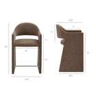 Modway Talia 37" Upholstered Fabric Counter Stool - Mocha-Curved Back Barrel Design