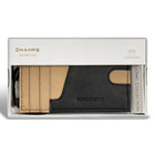 Champs Iconic Leather Slim Cardholder - Black/Ivory-Gift box included