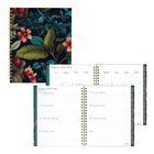 Blueline 17 Months Weekly/Monthly Planner - August to Dec - 11" H x 8"-1/2" W - Flower Design - Bilingual-17 Months, August to December