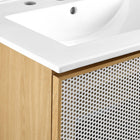 Modway Calla 24" Perforated Metal Bathroom Vanity - White/Oak-8