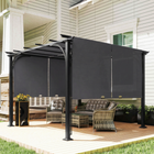 Outsunny 10 ft W x 10 ft L Retractable Pergola - UPF50+ Outdoor Pergola Gazebo-Polyester canopy with PA coating for UPF50+ sun protection