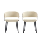 Manhattan Comfort Luce 22" Modern Textured Leatherette Upholstered Dining Chair - Sand - Set of 2-Modern Dining Chair for Dining Room and Task Use. Set of 2