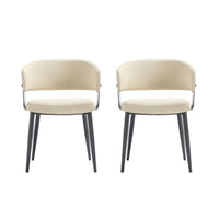 Manhattan Comfort Luce 22" Modern Textured Leatherette Upholstered Dining Chair - Sand - Set of 2-Modern Dining Chair for Dining Room and Task Use. Set of 2
