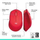 Logitech M280 Wireless Mouse - 3 Buttons - Red-Product carbon footprint: 3.94 kg CO2e