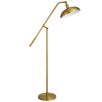 Hudson&Canal Devon Boom Arm Floor Lamp with Metal Shade - Brass/Brass-Modern and contemporary design for your living room, office space, bedroom, or reading nook