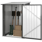 Outsunny 3' x 3' Lean-to Garden Storage Shed - Dark Grey-Sloped roof to prevent water build-up    
