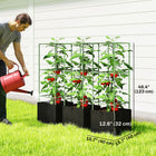 Outsunny 3-Piece Tomato Cages with 13.5 Gallon Grow Bags-Modular structure allows you to arrange or combine the garden beds freely to fit different garden spaces
