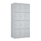 Ceha KDK Series 4-Tier Locker - Bank of 3 - Grey-4-tier flat-packed design, no tool assembly