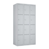 Ceha KDK Series 4-Tier Locker - Bank of 3 - Grey-4-tier flat-packed design, no tool assembly