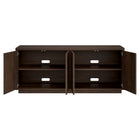 Hudson&Canal Hanson TV Stand for TV's up to 65" - Alder Brown-Clean with a soft, dry cloth and no harsh chemicals or abrasive cleaning materials