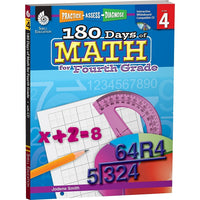 Shell Education Practice, Assess, Diagnose (SEP50807) : 180 Days Of Math Book - Grade 4-Ages 9 and grades 4th