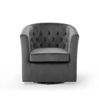 Modway Prospect Tufted Performance Velvet Swivel Armchair - Charcoal-Maximum Weight Capacity: 300 lb