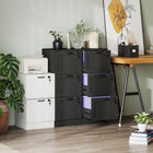 HOMCOM 3-Drawer Vertical Office Filing Cabinet - Black Wood Effect-Modern style with wood grain complements office decor