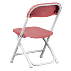 Flash Furniture Kids Plastic Folding Chair - Burgundy - 10 Pack-Ergonomically Contoured Design with Burgundy Plastic Back and Seat